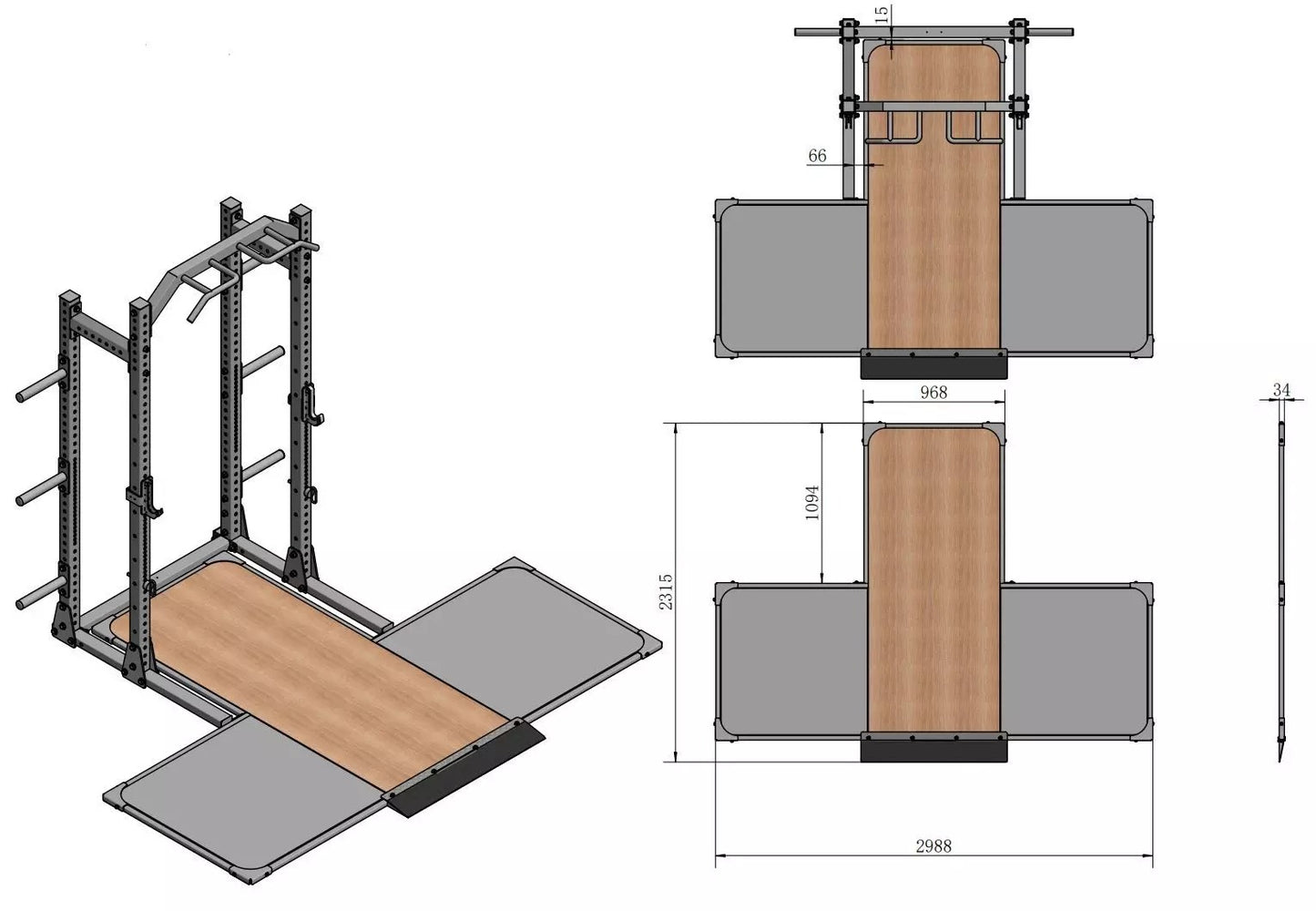 Painonnostolava T-malli 30 mm - Recoil