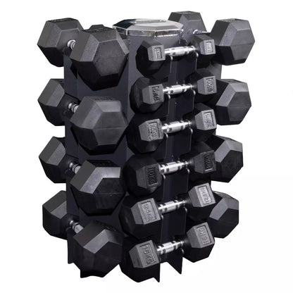 Hexagonkäsipainosetti 2,5–25 kg & teline - Recoil