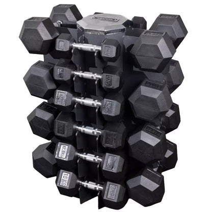 Hexagonkäsipainosetti 2,5–25 kg & teline - Recoil