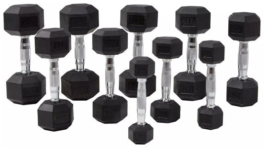 Hexagon-käsipainot 1–50 kg – Master Fitness