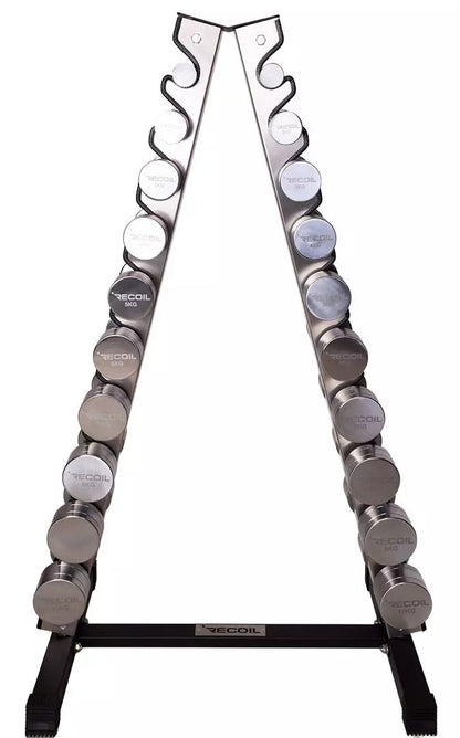 Käsipainosetti 1–10 kg (Kromi) + Teline - Recoil