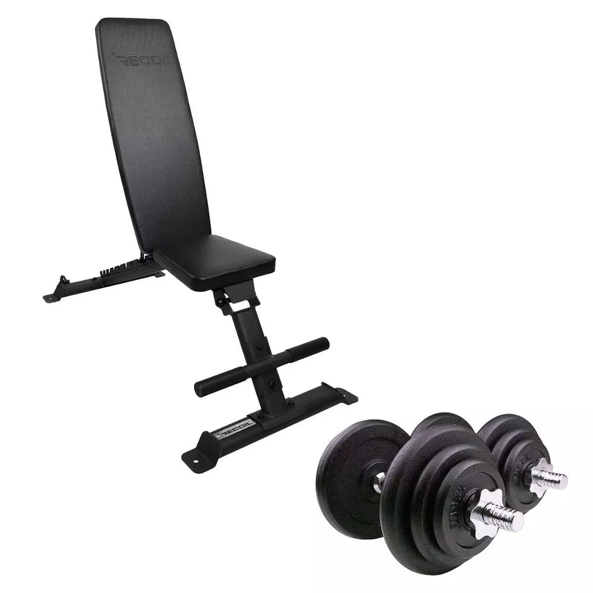 Käsipaino- ja treenipenkkipaketti 25 mm 29,5 kg - Recoil