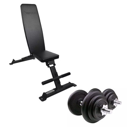 Käsipaino- ja treenipenkkipaketti 25 mm 29,5 kg - Recoil