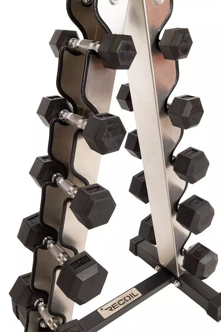 Hexagon-käsipainosetti 1–5 kg + Teline - Recoil