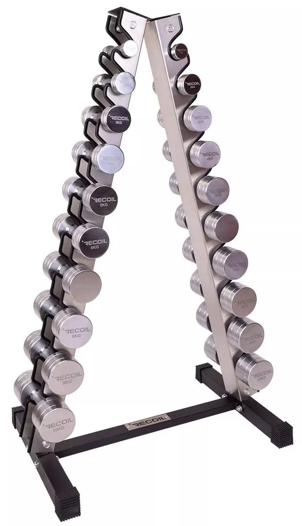 Käsipainosetti 1–10 kg (Kromi) + Teline - Recoil