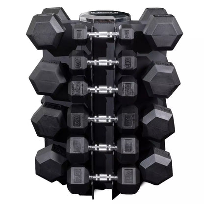 Hexagonkäsipainosetti 2,5–25 kg & teline - Recoil