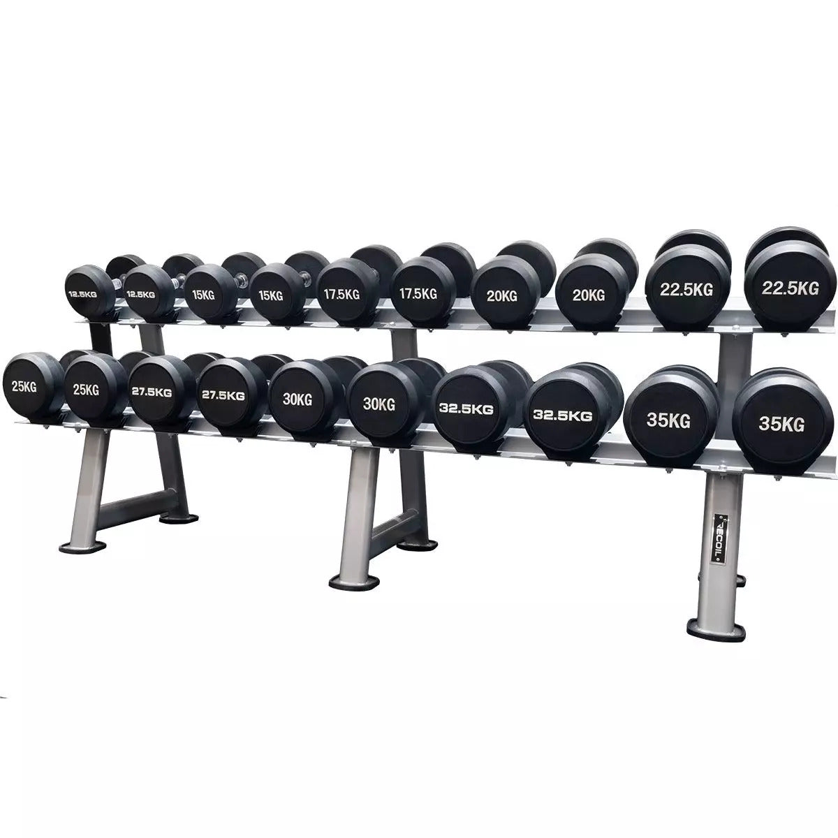 Recoil Käsipainosetti 10 paria telineellä (12,5–35 kg)