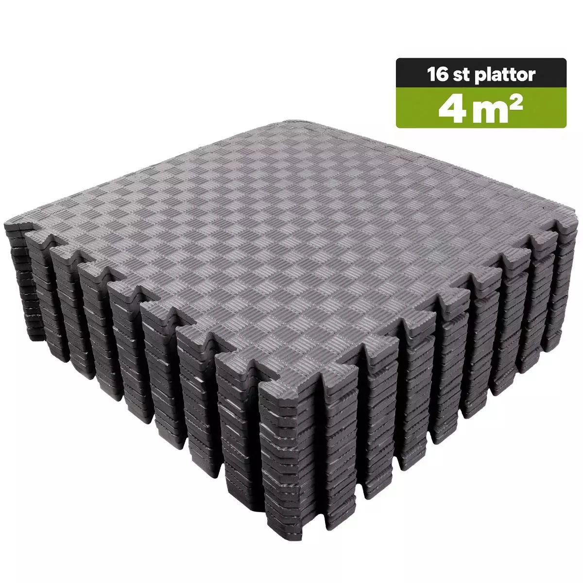 Palapelimatto EVA 50 x 50 x 1 cm, Musta – 16 palaa / 4 m²