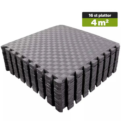 Palapelimatto EVA 50 x 50 x 1 cm, Musta – 16 palaa / 4 m²