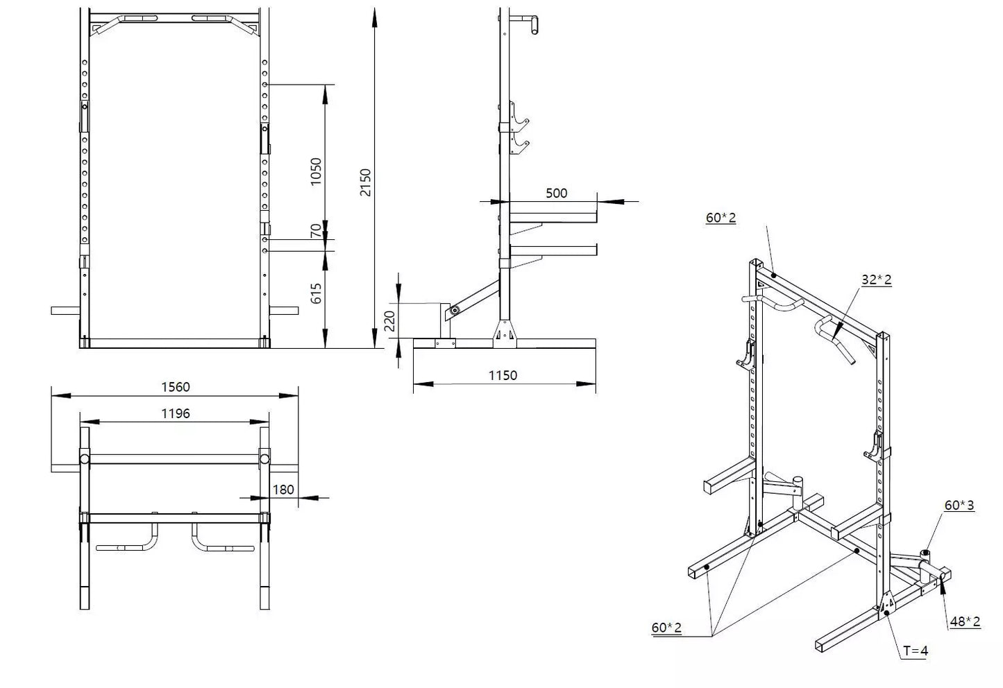 Recoil Outdoor Half Rack Light – ulkokäyttöön