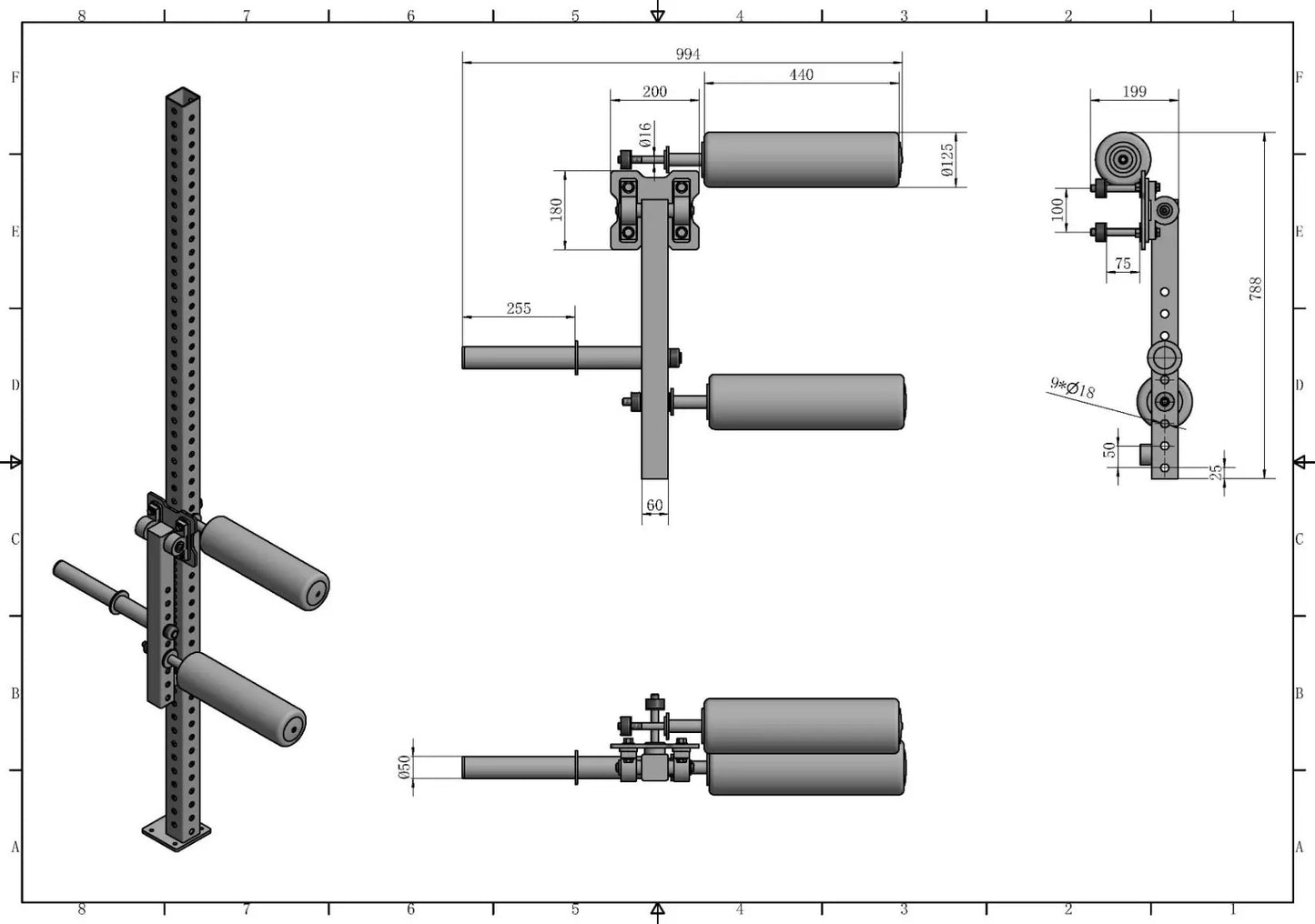 Jalkalisäosa Rackiin / Riggiin - Recoil